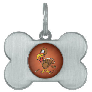 Funny Derp Turkey Pet Tag Tiermarke