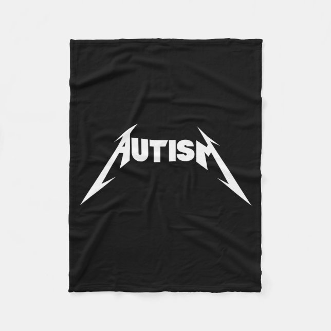 Funny Design Autism Skeleton Meme Metal Rock For M Fleecedecke (Vorderseite)
