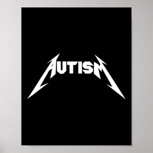 Funny Design Autism Skeleton Meme Metal Rock für m Poster