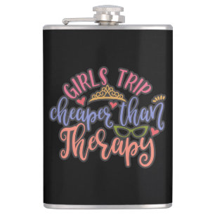 Funny Design Girls Reise billiger als Therapie Flachmann