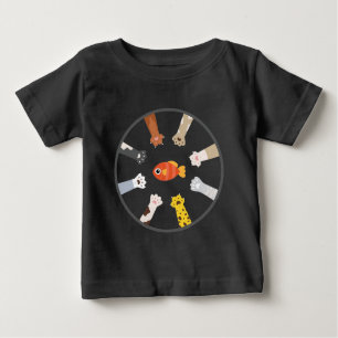 Funny Design Katzen Spiel zu fangen Fisch Baby T-shirt