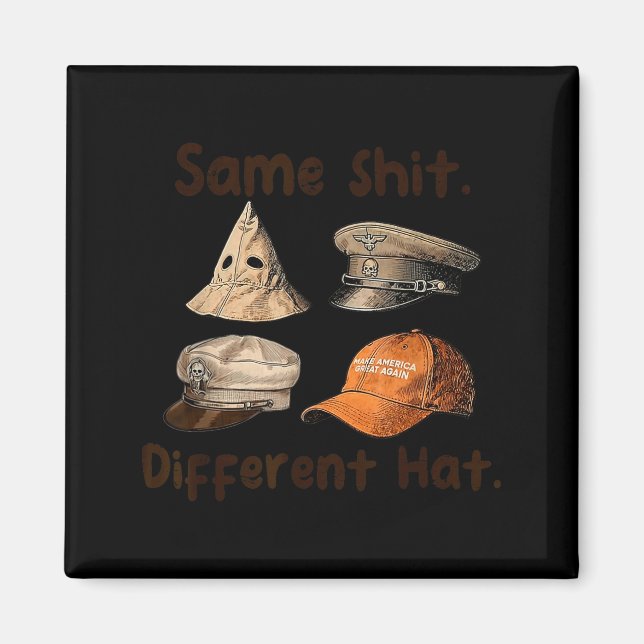 Funny Design Same Different Hat Art For Men Women  Magnet (Vorne)