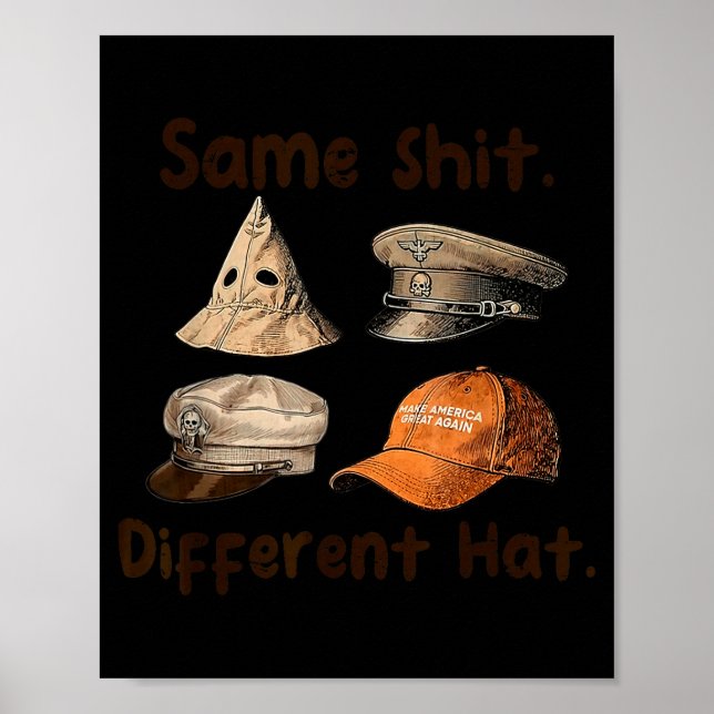 Funny Design Same Different Hat Art For Men Women  Poster (Vorne)