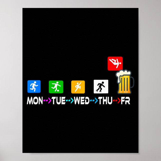 Funny Design Sayings Week Finally Friday Weekender Poster (Vorne)