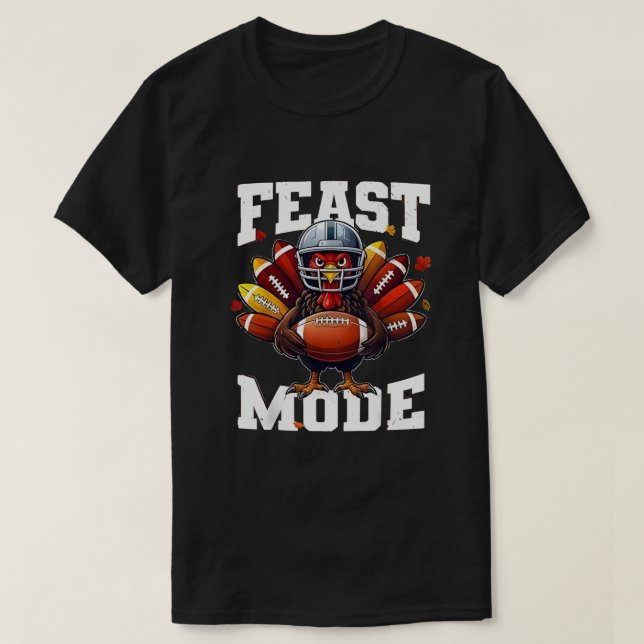 Funny Design Turkey Feast Mode Fall Men Women kids T-Shirt (Design vorne)