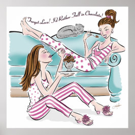 Funny Dessert Friends Vergessen Sie Liebe Poster