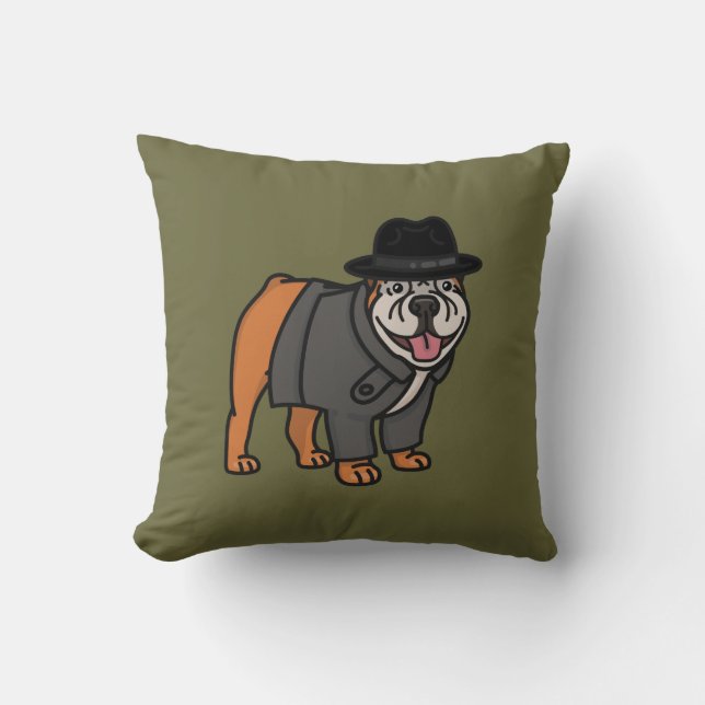 Funny Detective English Bulldog-Kissen Kissen (Vorderseite)