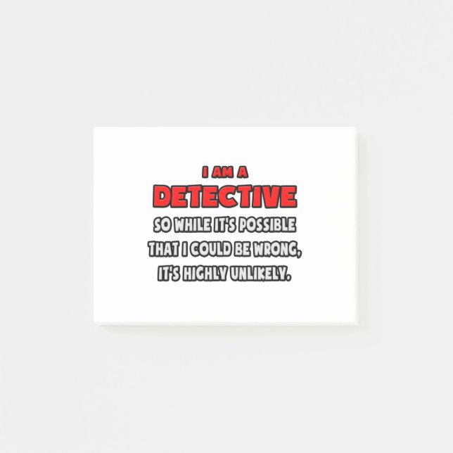 Funny Detective .. Sehr unwahrscheinlich Post-it Klebezettel (Vorderseite)
