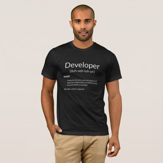 Funny Developers Geschenk Entwickler Definition Ge T-Shirt (Vorne ganz)