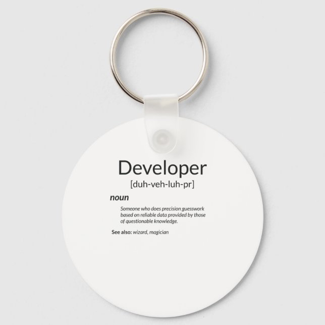 Funny Developers verschenken Entwickler-Definition Schlüsselanhänger (Vorderseite)