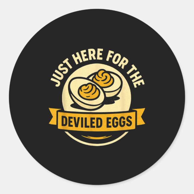 Funny Deviled Eggs Thanksgiving Food Humor  Runder Aufkleber (Vorderseite)