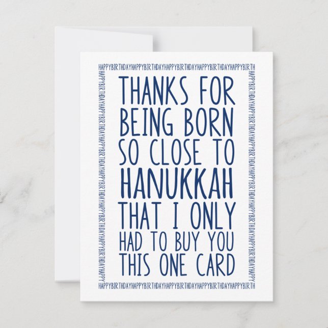 Funny Dezember Geburtstag und Hanukkah kombiniert (Vorderseite)