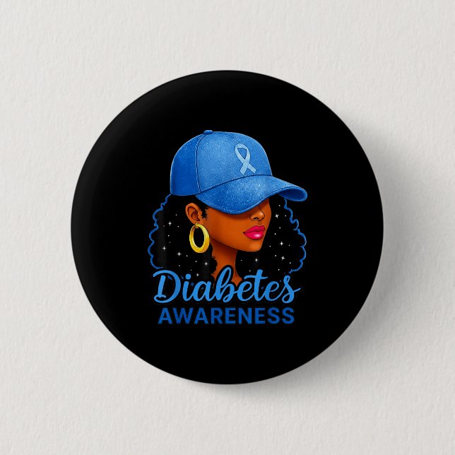 Funny Diabetes Awareness Month Black Women  Button (Vorderseite)