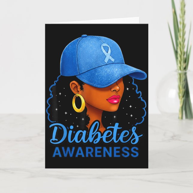 Funny Diabetes Awareness Month Black Women  Karte (Vorderseite)
