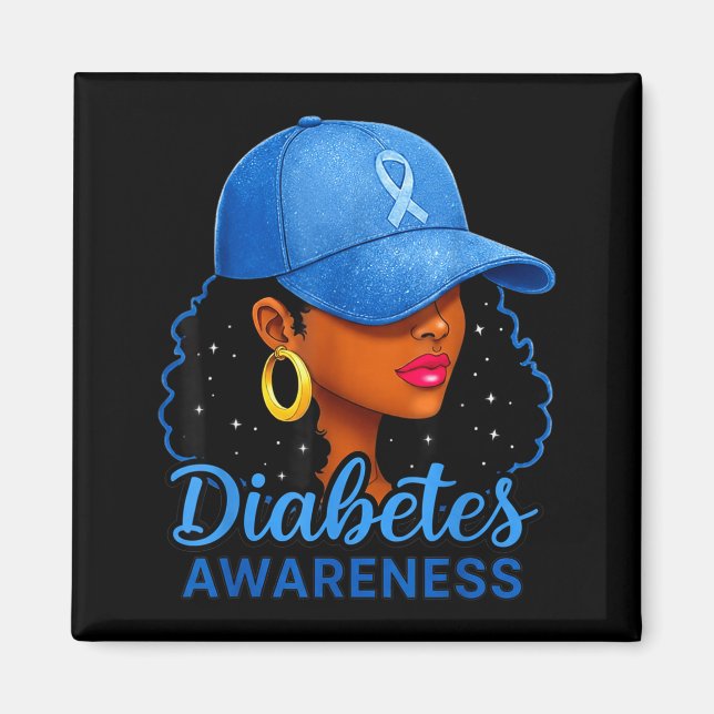 Funny Diabetes Awareness Month Black Women  Magnet (Vorne)