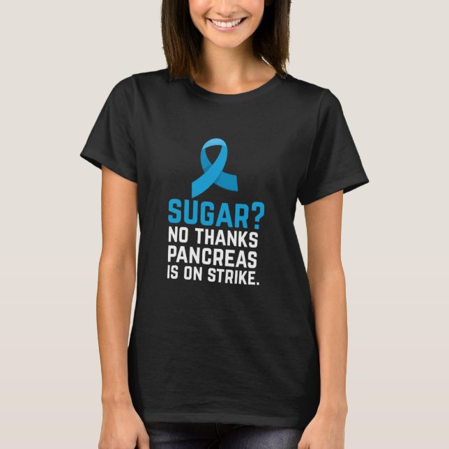 Funny Diabetic Diabetes Awareness Montag T-Shirt (Vorderseite)