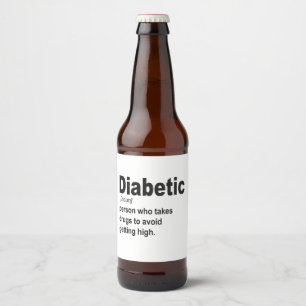 Funny Diabetic Typ 1 Definition Awareness Geschenk Bierflaschenetikett