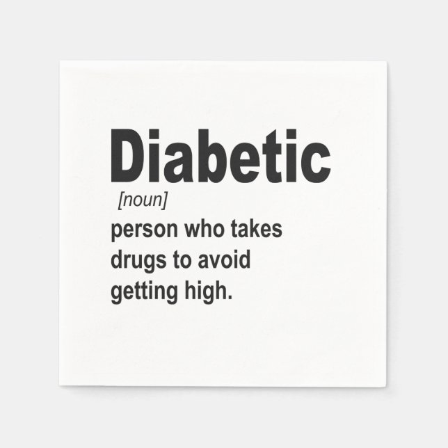 Funny Diabetic Typ 1 Definition Awareness Geschenk Serviette (Vorderseite)