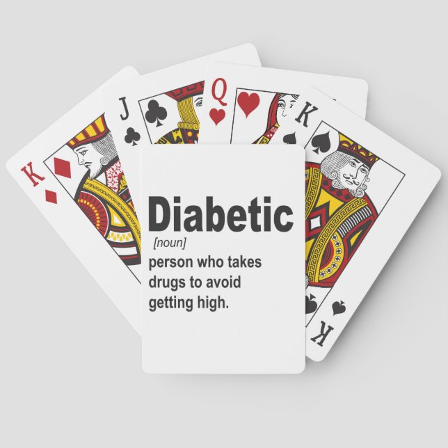 Funny Diabetic Typ 1 Definition Awareness Geschenk Spielkarten (Rückseite)