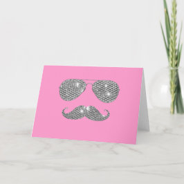 Funny Diamond Mustache mit Brille Karte