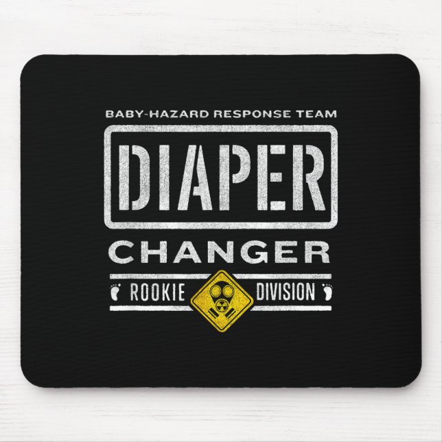 Funny Diaper Changer Duty - Expecting Baby New Dad Mousepad (Vorne)