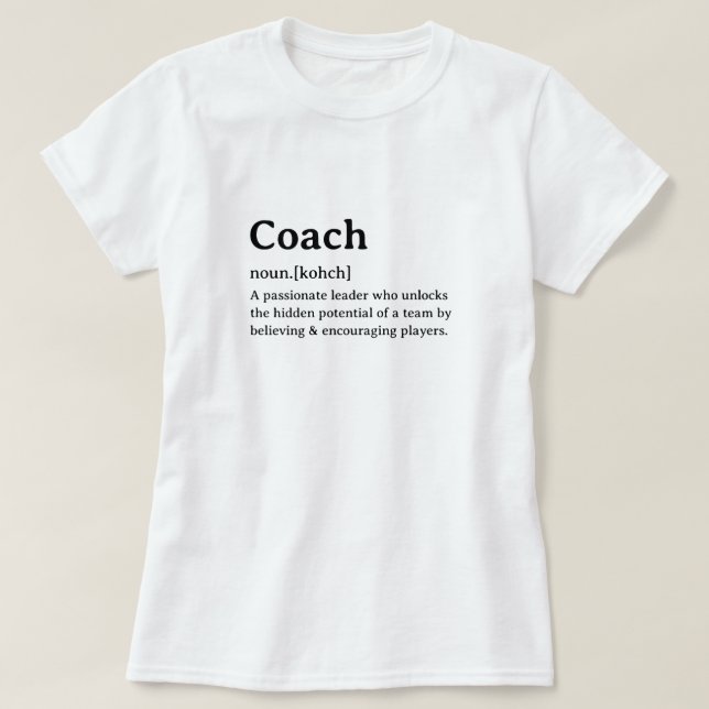 Funny Dictionary Definition Coach T-Shirt (Design vorne)