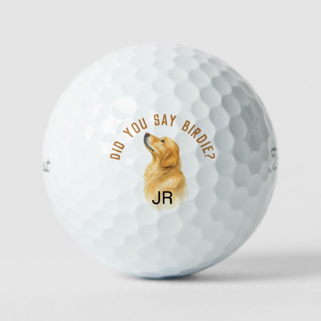 Funny Did you say Birdie Dog Personalized initials Golfball (Vorderseite)
