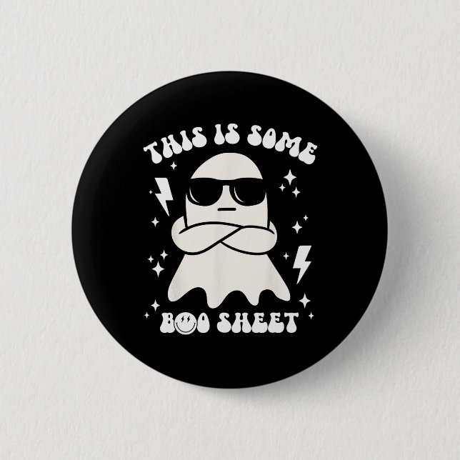 Funny Dies ist ein Boo-Sheet Ghost Halloween Retro Button (Vorderseite)
