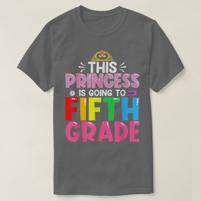 Funny, diese Prinzessin wird 5. Klasse zurück T-Shirt (Design vorne)