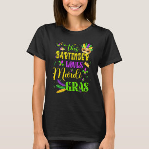 Funny Dieser Barkeeper Lieben Mardi Gras Festival T-Shirt