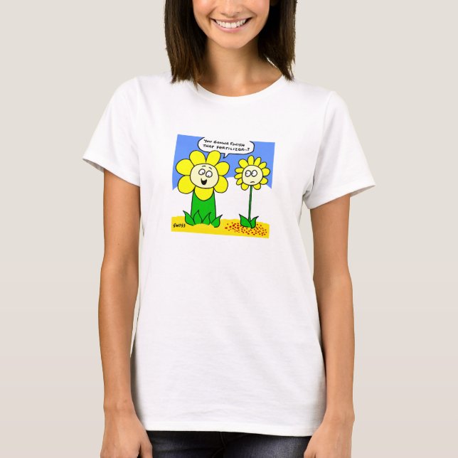 Funny Dieting Blume Cartoon Damen T - Shirt (Vorderseite)