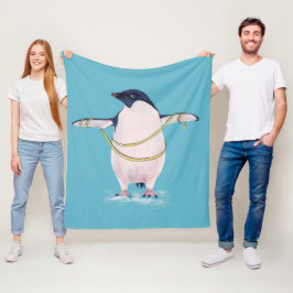 Funny Dieting Penguin Fleecedecke