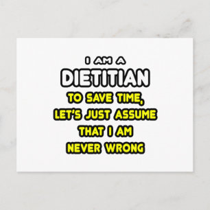 Funny Dietitian T - Shirt und Geschenke Postkarte