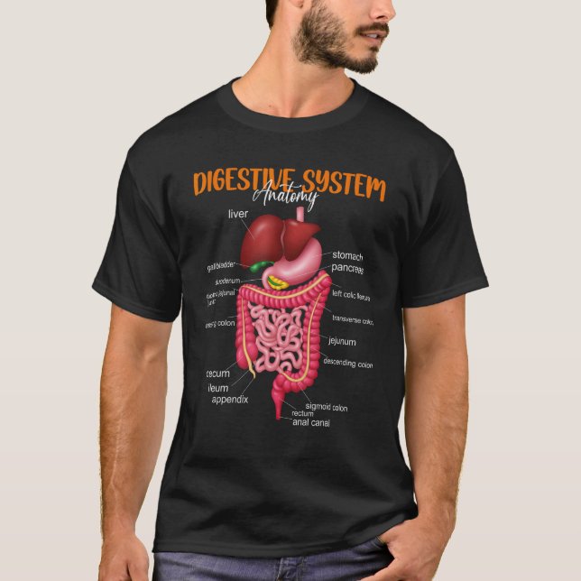 Funny Digestive System Anatomie Anatomische Biolog T-Shirt (Vorderseite)