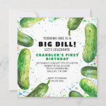 Funny Dill Pickle Pun Birthday Einladung<br><div class="desc">Eine niedliche und lustige Geburtstagsveranstaltung mit Aquarellpflücken. Perfekt für jedes Alter.</div>