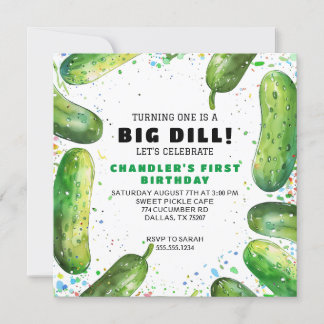 Funny Dill Pickle Pun Birthday Einladung