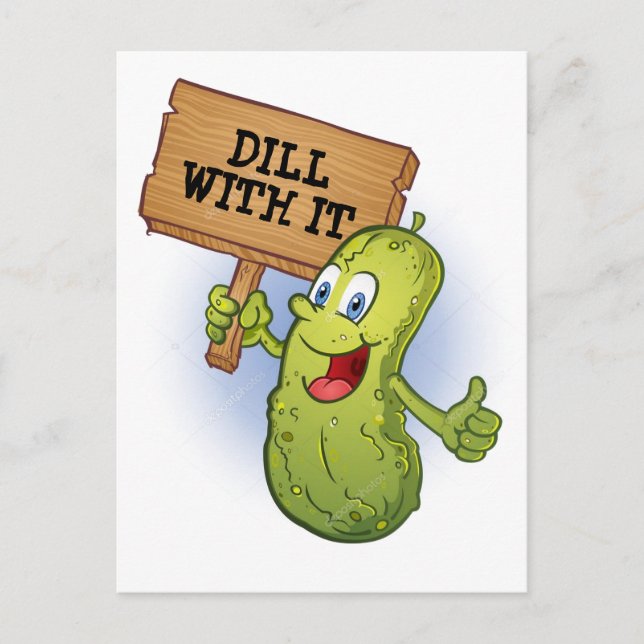 Funny Dill Pickle Pun Postkarte (Vorderseite)