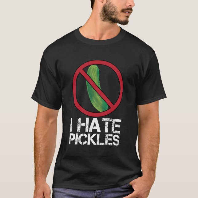 Funny Dill Spaß Meat Lover I Hate Pickles T-Shirt (Vorderseite)