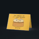 Funny Dim Sum Feinschmecker Birthday Food Puff Karte<br><div class="desc">Die Feinschmecker werden diese düstere Summe an Speisen mit der Geburtstagskarte Liebe geben,  mit dem Zitat: "Dim sumbody sagt,  es ist dein Geburtstag!"</div>