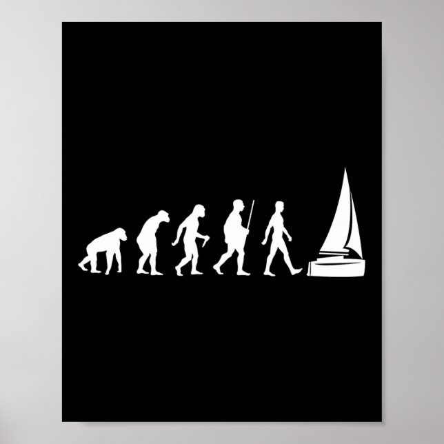 Funny Dinghy Sailing Sailboat Tee Sail Boat Racing Poster (Vorne)