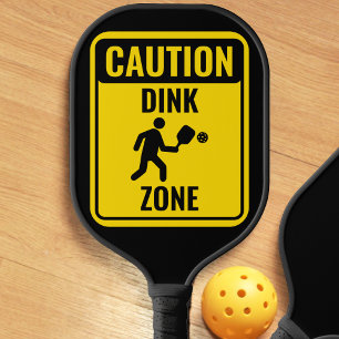 Funny Dink Zone Vorsicht Schild Gelb & Schwarz Pickleball Schläger