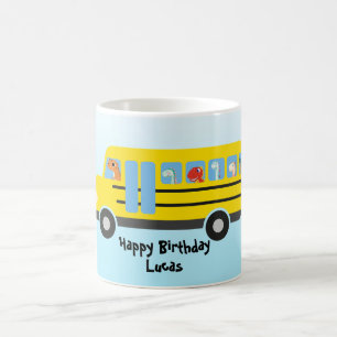 Funny DINO Dinosaurier Schulbus Junge Geburtstag Kaffeetasse