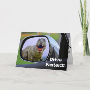 Funny Dinosaur Aging Birthday Karte