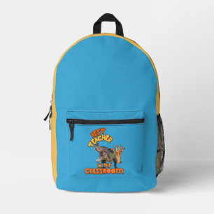 Funny Dinosaur Bester Lehrer im Klassenzimmer Bedruckter Rucksack