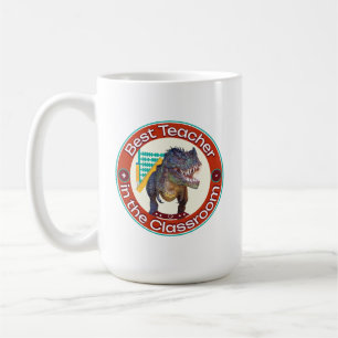 Funny Dinosaur Bester Lehrer im Klassenzimmer Kaffeetasse