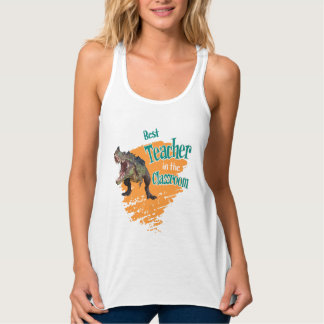 Funny Dinosaur Bester Lehrer im Klassenzimmer Tank Top