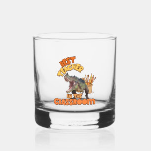 Funny Dinosaur Bester Lehrer im Klassenzimmer Whiskyglas