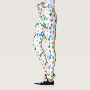 Funny Dinosaur, Blätter Leggings