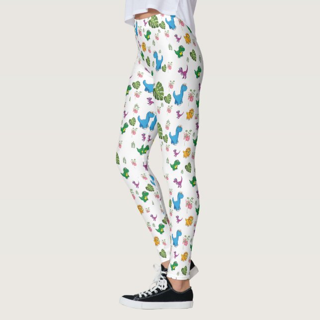 Funny Dinosaur Blätter Leggings (Links)