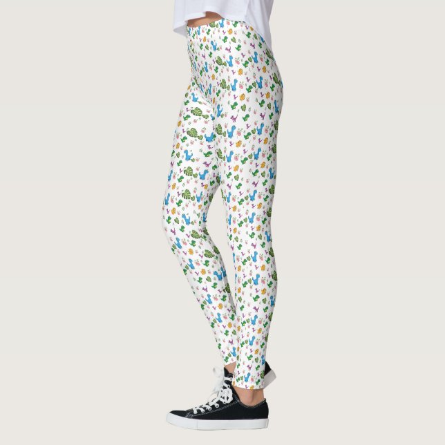 Funny Dinosaur Blätter Leggings (Links)